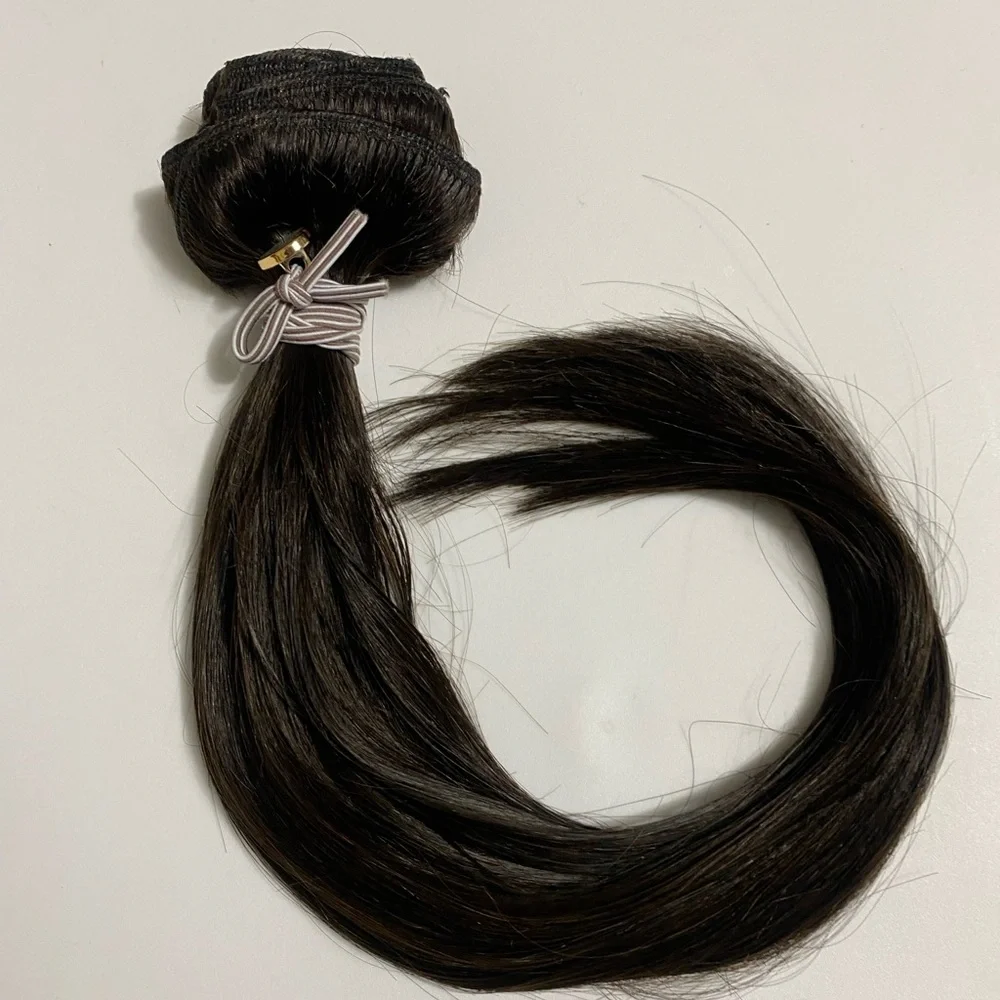 Dark Brown Clip In Remy Extensions Human Hair #2 Straight 14 Inch 7Pcs 70g
